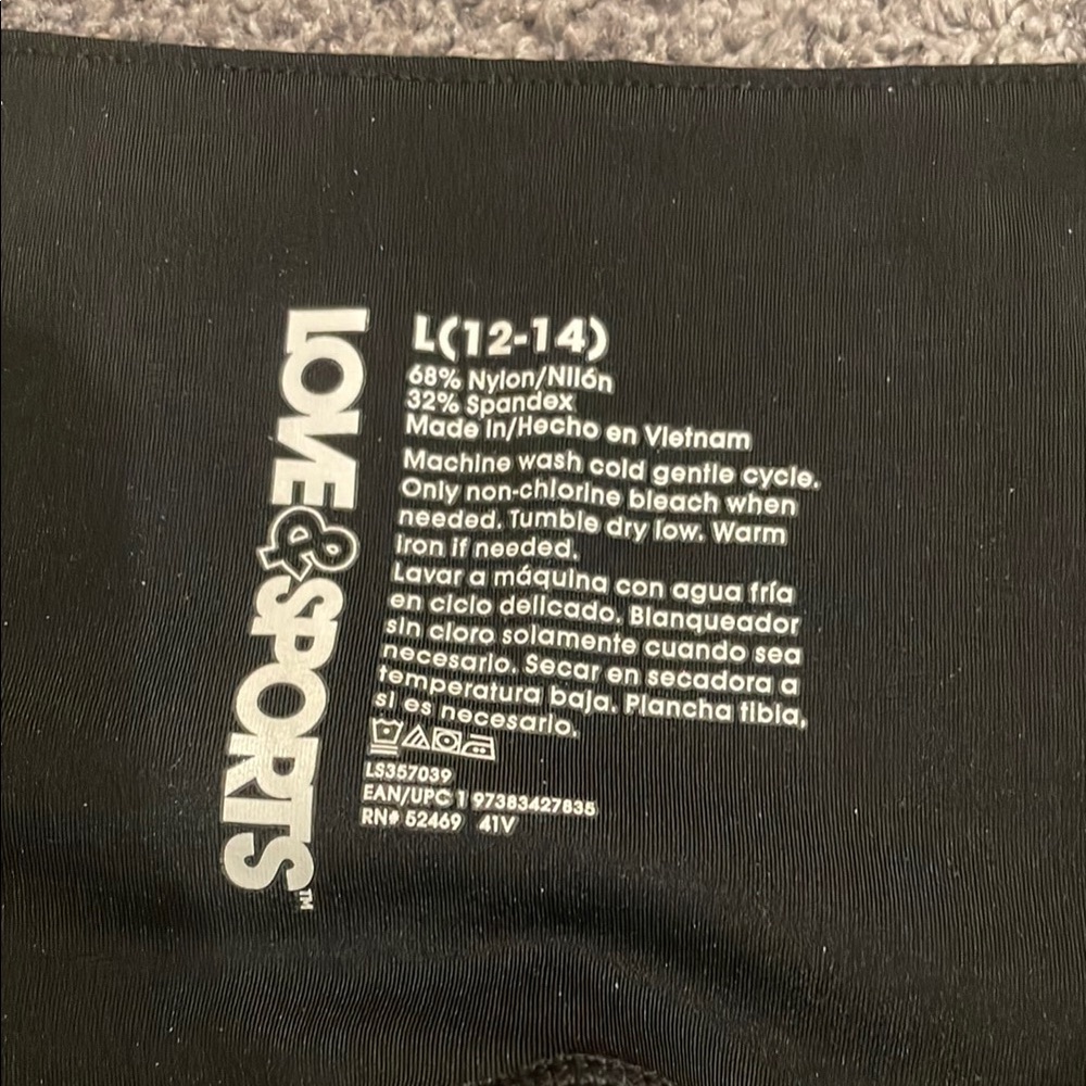 Love & Sports woman’s size large (12-14) Black High-Waisted Leggings - Picture 2 of 6